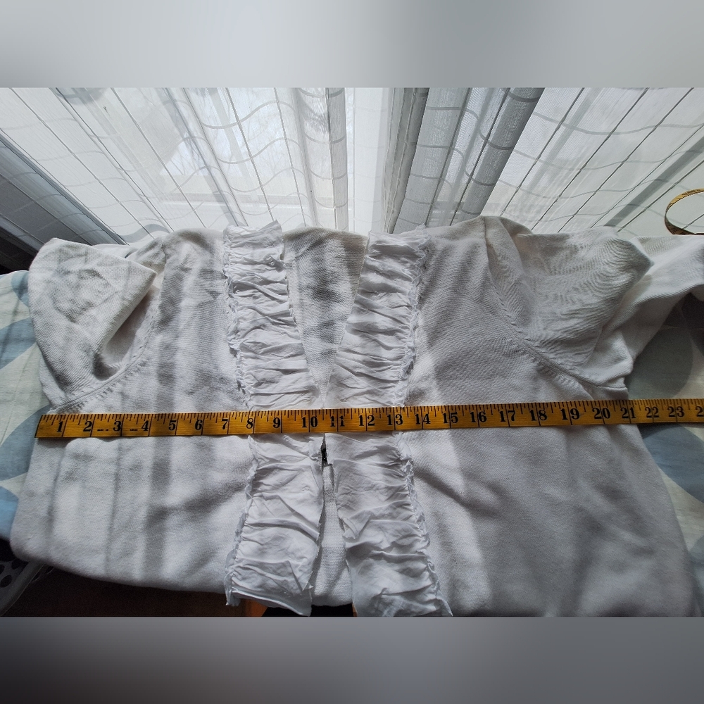 White Ruffled Women's Top - Picture 5 of 5